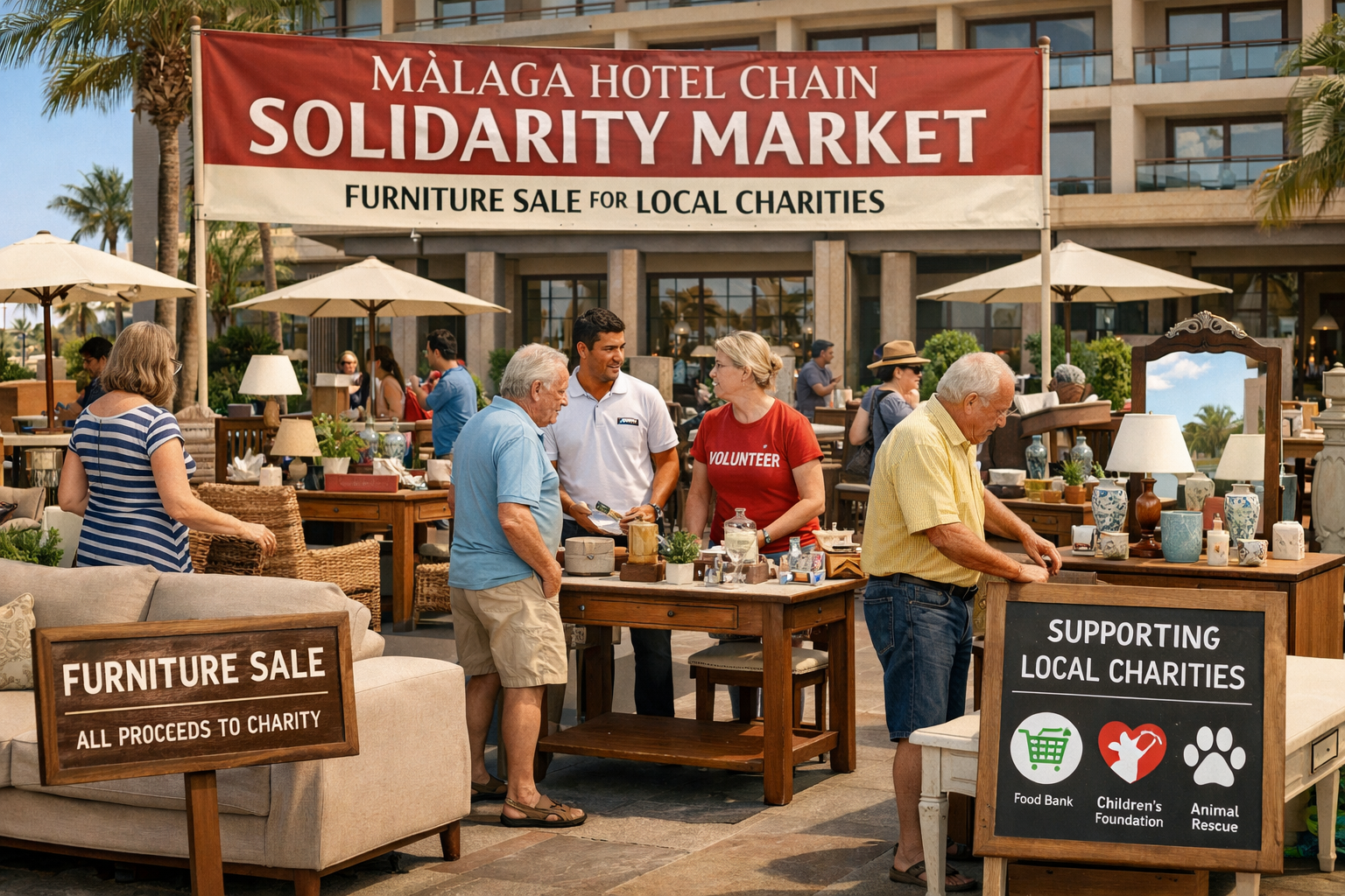 Malaga Hotel Chain Hosts Solidarity Market to Sell Furniture and Support Local Charities