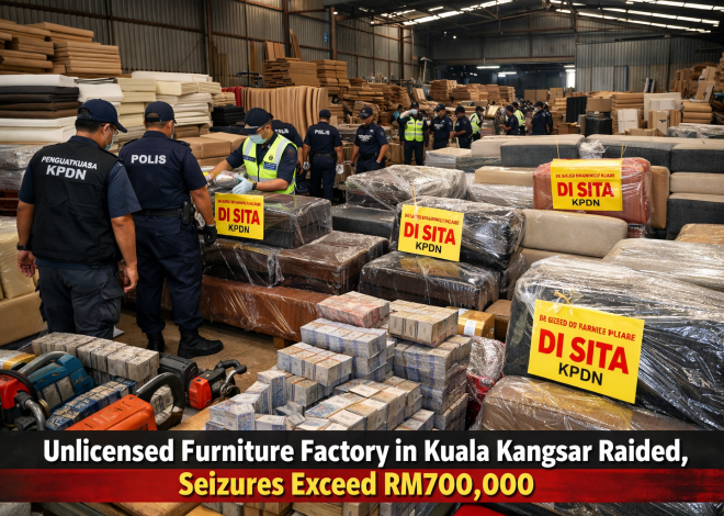 Unlicensed Furniture Factory in Kuala Kangsar Raided, Seizures Exceed RM700,000
