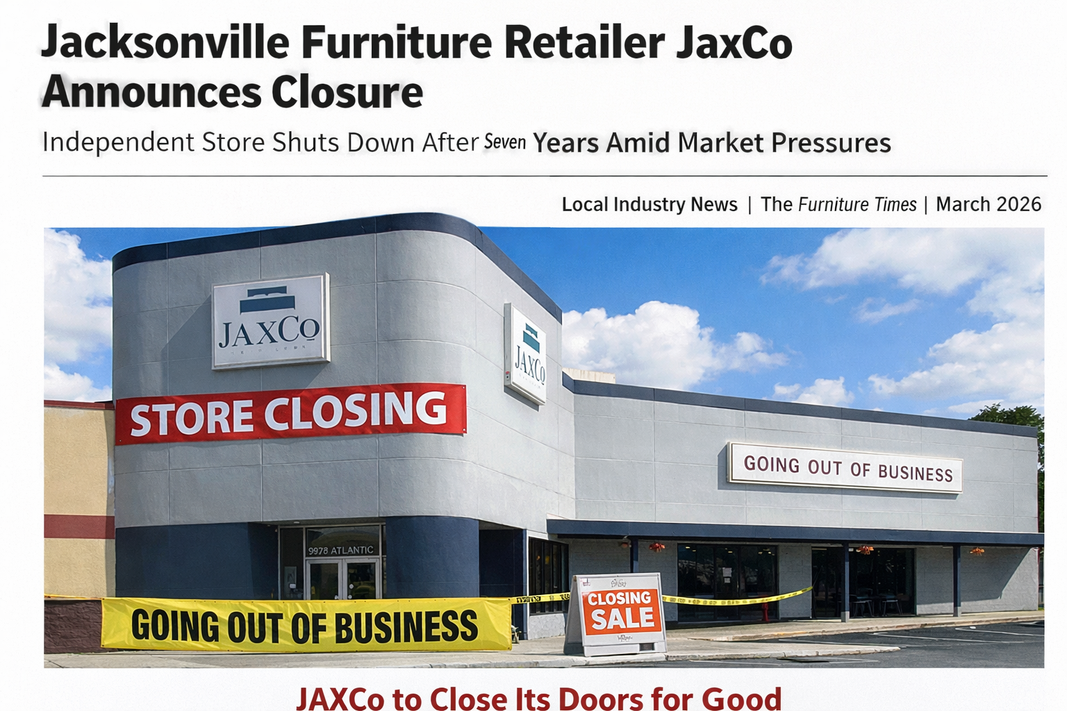 Jacksonville Furniture Retailer JaxCo Announces Closure