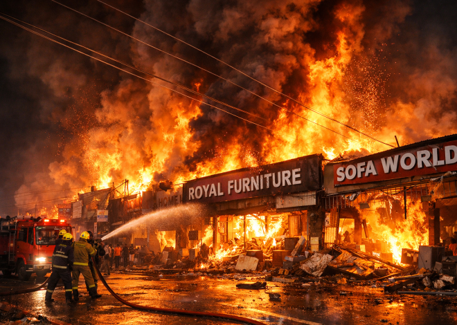 Massive Blaze Guts Furniture Shops in Bachupally, Hyderabad — No Casualties Reported