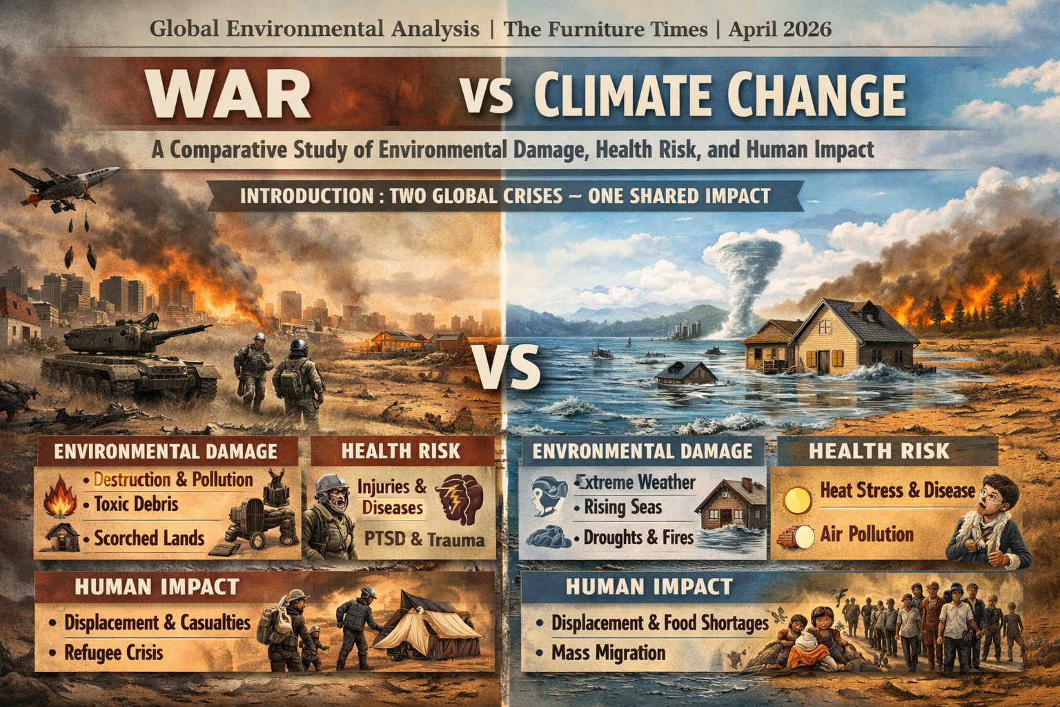 A Comparative Study of Environmental Damage, Health Risk, and Human Impact