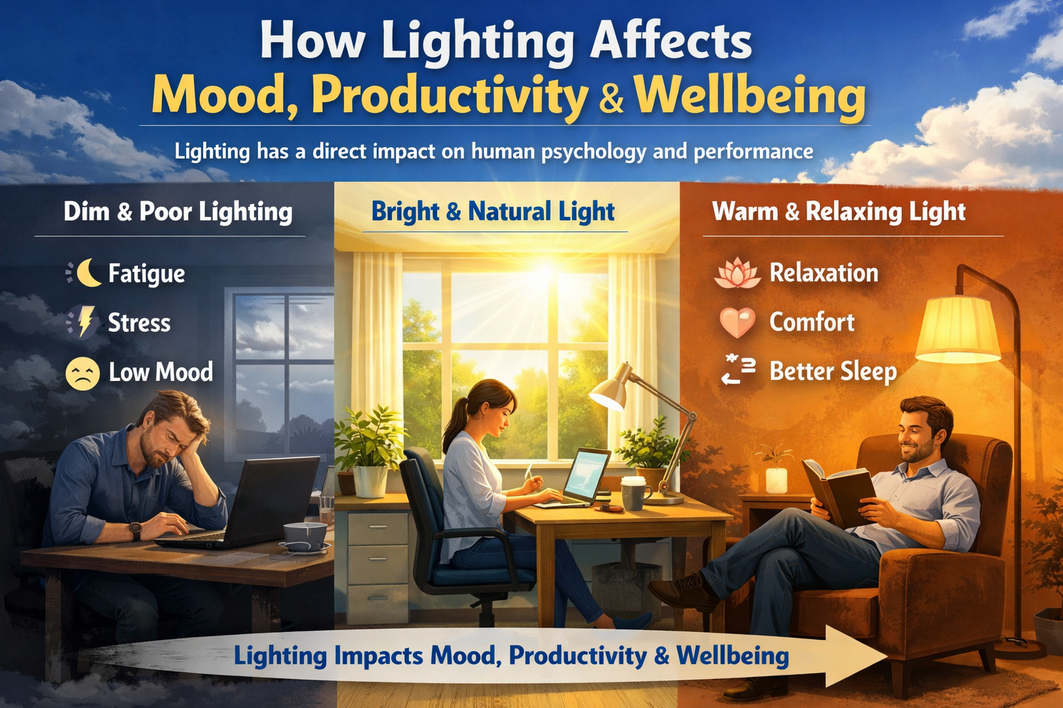How Lighting Affects Mood, Productivity & Wellbeing