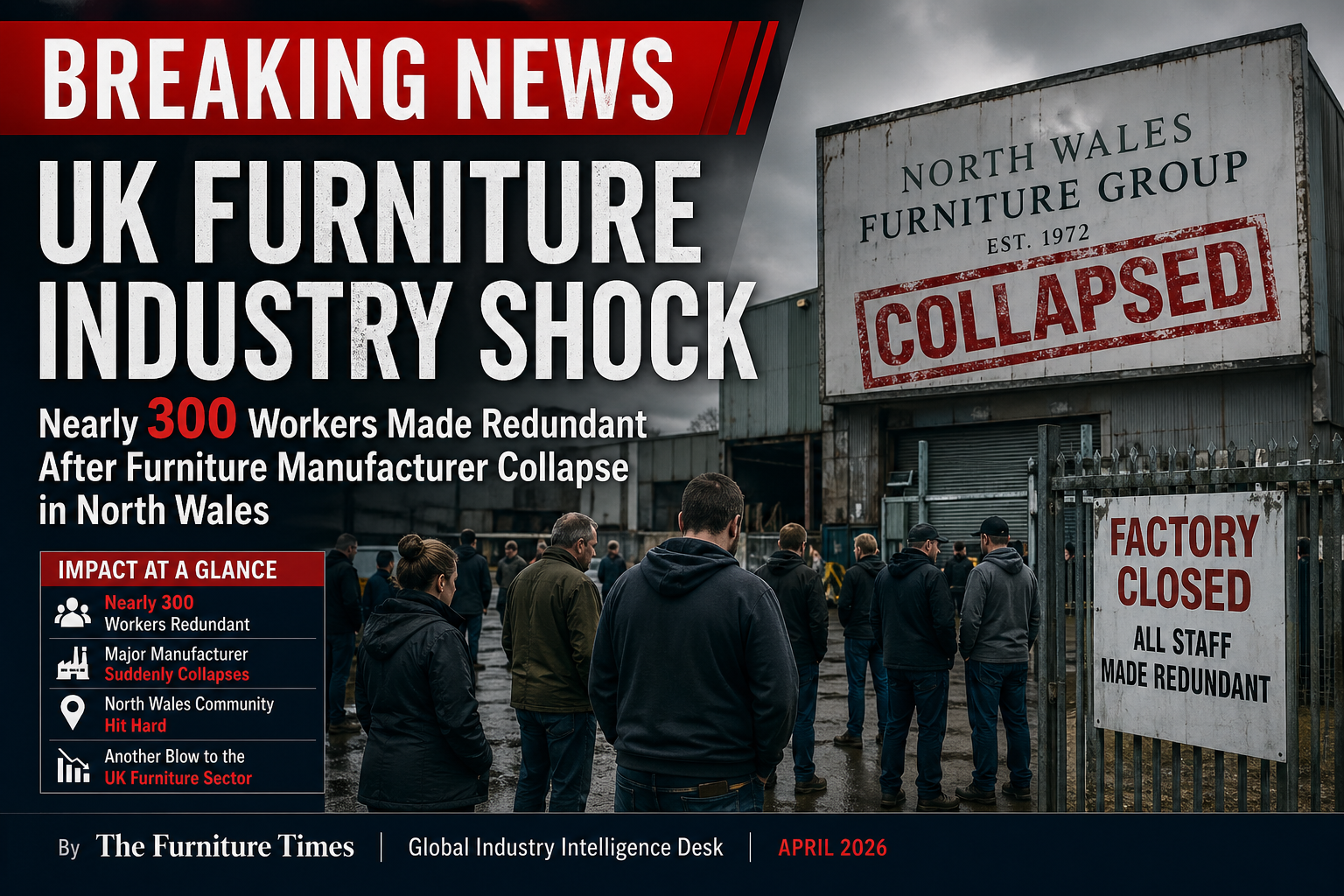 Nearly 300 Workers Made Redundant After Furniture Manufacturer Collapse in North Wales