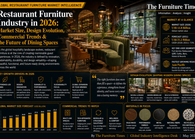 Restaurant Furniture Industry in 2026: Market Size, Design Evolution, Commercial Trends & the Future of Dining Spaces