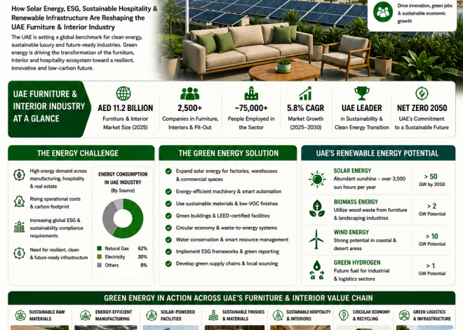 The Future of the UAE’s Furniture Industry Ecosystem Will Be Powered by Green Energy, Smart Sustainability & Low-Carbon Luxury