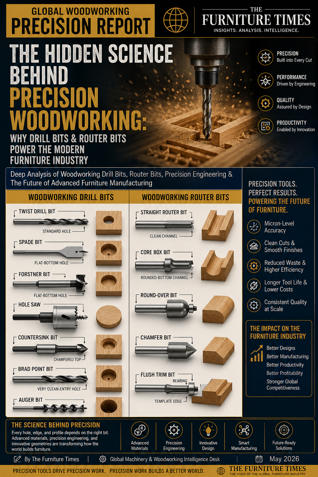 The Hidden Science Behind Precision Woodworking: Why Drill Bits & Router Bits Power the Modern Furniture Industry