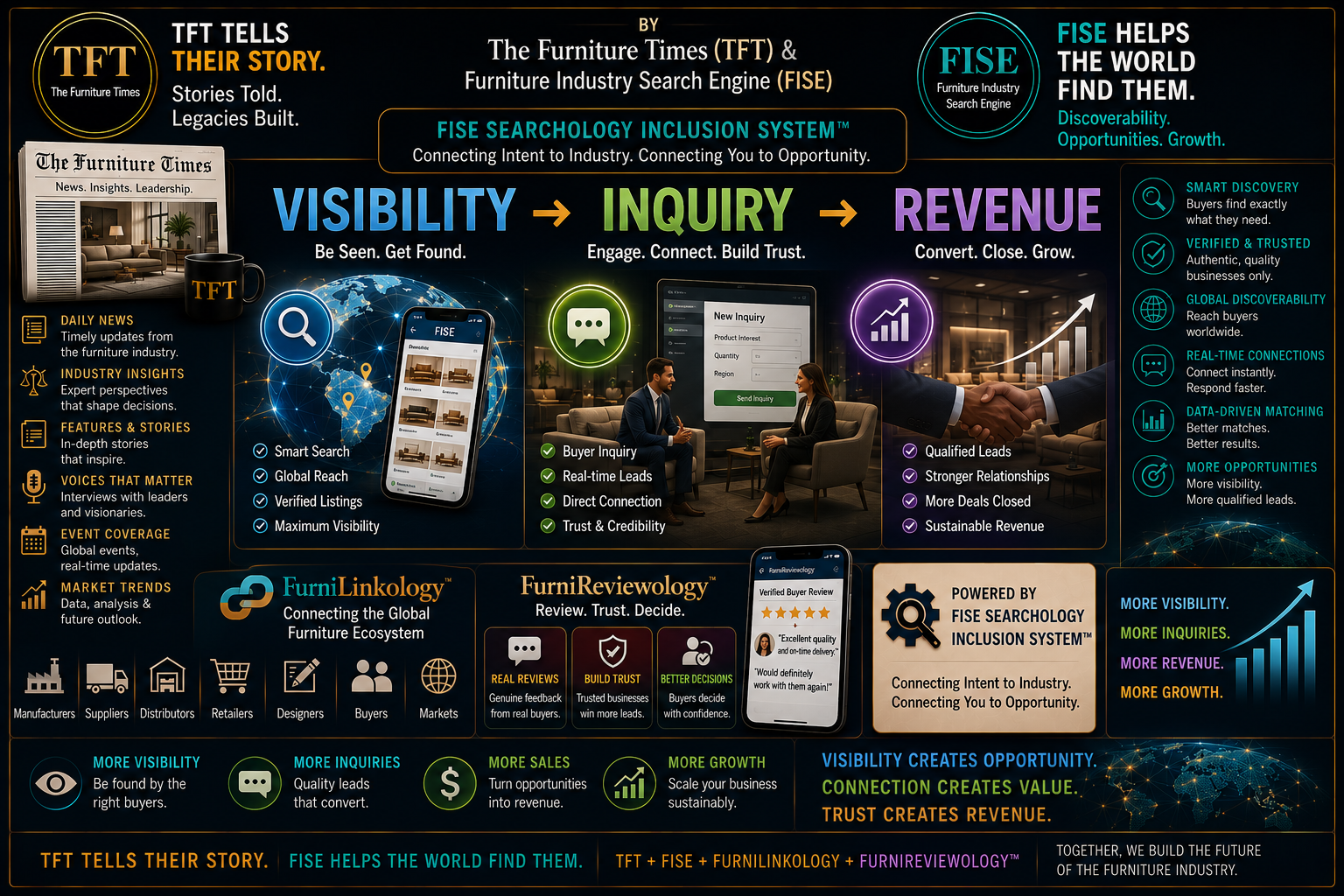 Visibility → Inquiry → Revenue