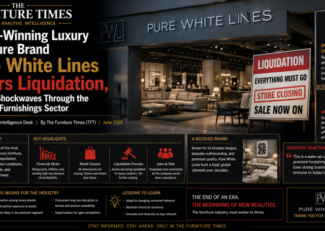 Award-Winning Luxury Furniture Brand Pure White Lines Enters Liquidation, Sending Shockwaves Through the Premium Furnishings Sector
