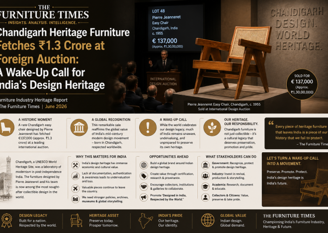 Chandigarh Heritage Furniture Fetches ₹1.3 Crore at Foreign Auction: A Wake-Up Call for India’s Design Heritage