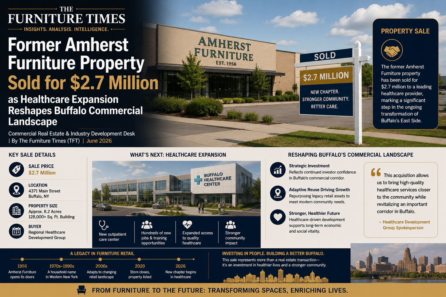 Former Amherst Furniture Property Sold for $2.7 Million as Healthcare Expansion Reshapes Buffalo Commercial Landscape