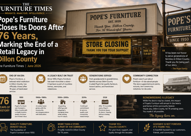 Pope’s Furniture Closes Its Doors After 76 Years, Marking the End of a Retail Legacy in Dillon County