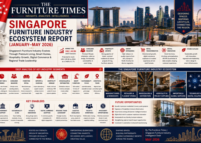 Singapore’s Furniture Industry Evolves Through Premium Living, Smart Homes, Hospitality Growth, Digital Commerce & Regional Trade Leadership