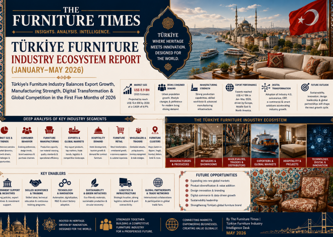 Türkiye’s Furniture Industry Balances Export Growth, Manufacturing Strength, Digital Transformation & Global Competition in the First Five Months of 2026
