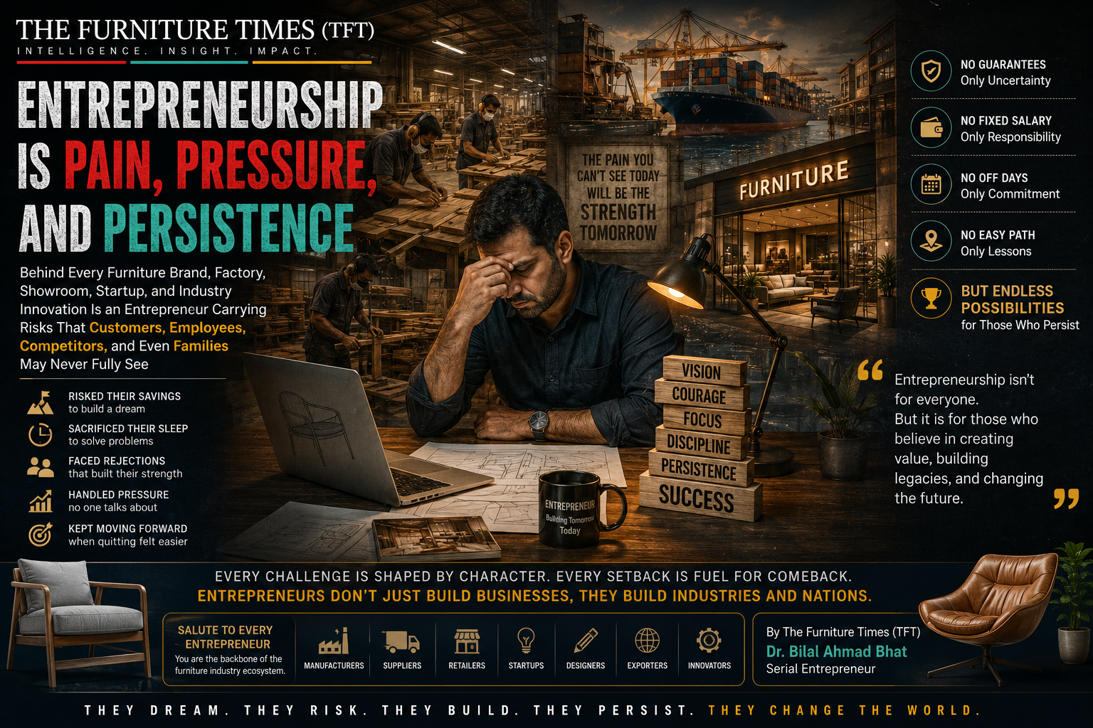 Entrepreneurship Is Pain, Pressure, and Persistence
