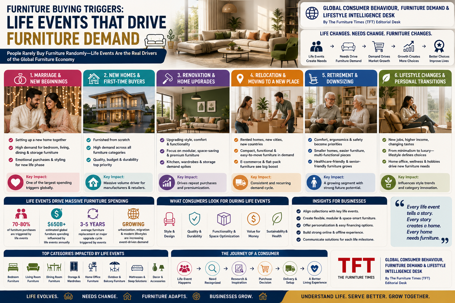 Furniture Buying Triggers: Marriage, New Homes, Renovation, Relocation, Retirement and Lifestyle Changes