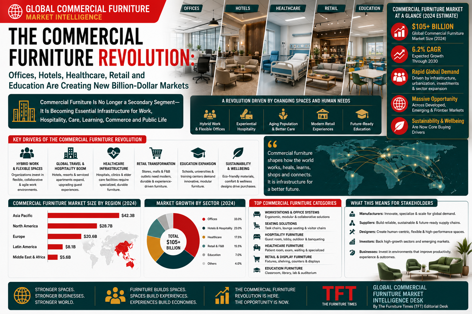The Commercial Furniture Revolution: Offices, Hotels, Healthcare, Retail and Education Are Creating New Billion-Dollar Markets