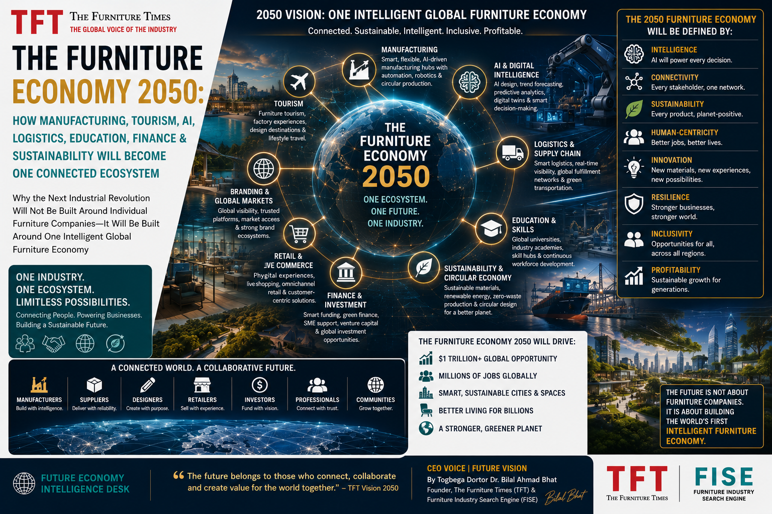 The Furniture Economy 2050: How Manufacturing, Tourism, AI, Logistics, Education, Finance & Sustainability Will Become One Connected Ecosystem