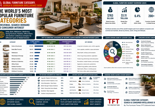 The World’s Most Popular Furniture Categories by Revenue, Search Demand and Consumer Interest