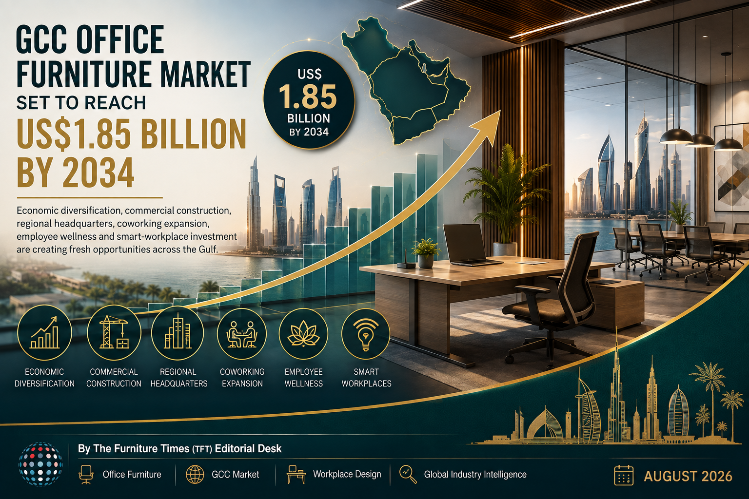 GCC Office Furniture Market Set to Reach US$1.85 Billion by 2034 as Gulf Workplaces Enter a New Era