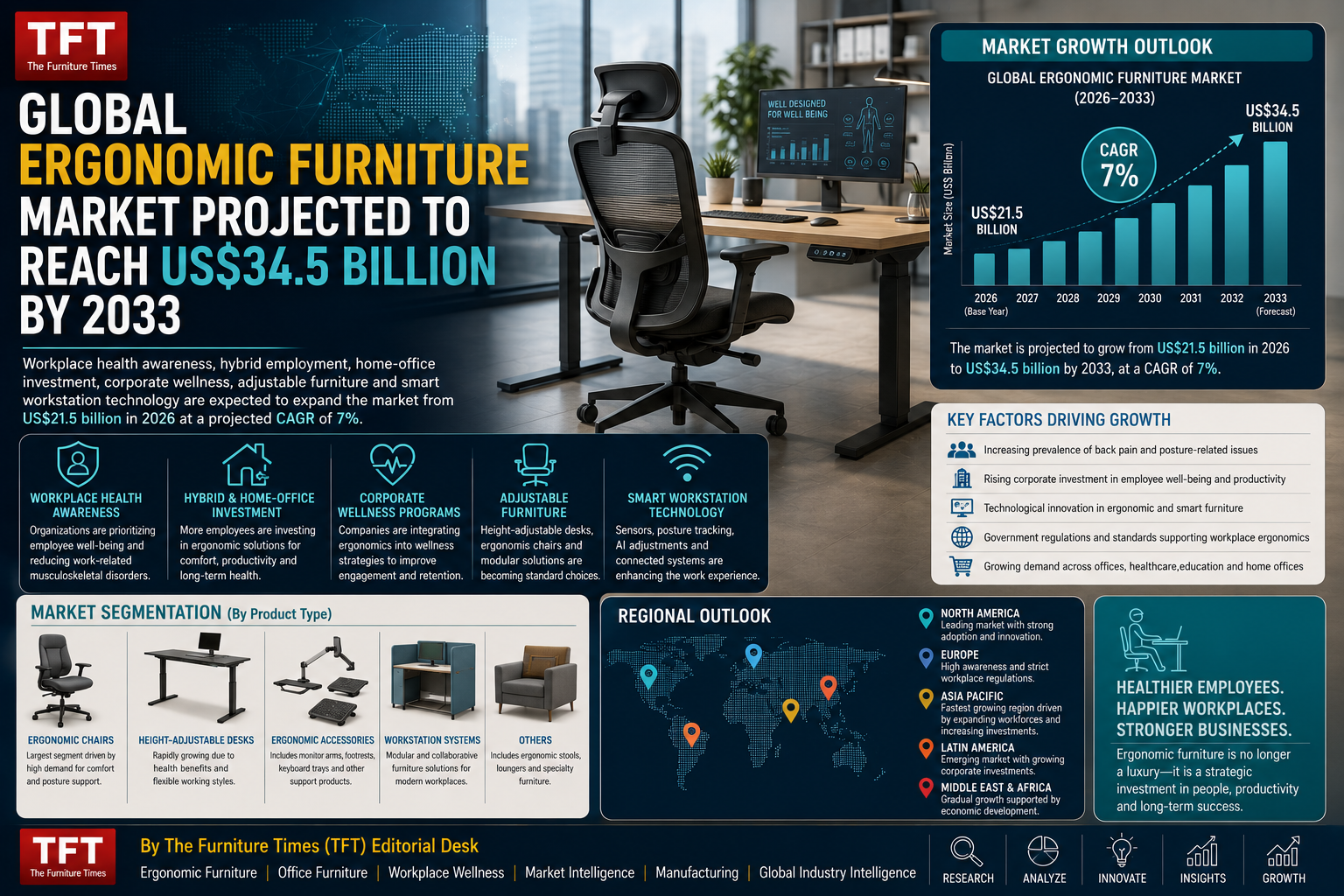 Global Ergonomic Furniture Market Projected to Reach US$34.5 Billion by 2033