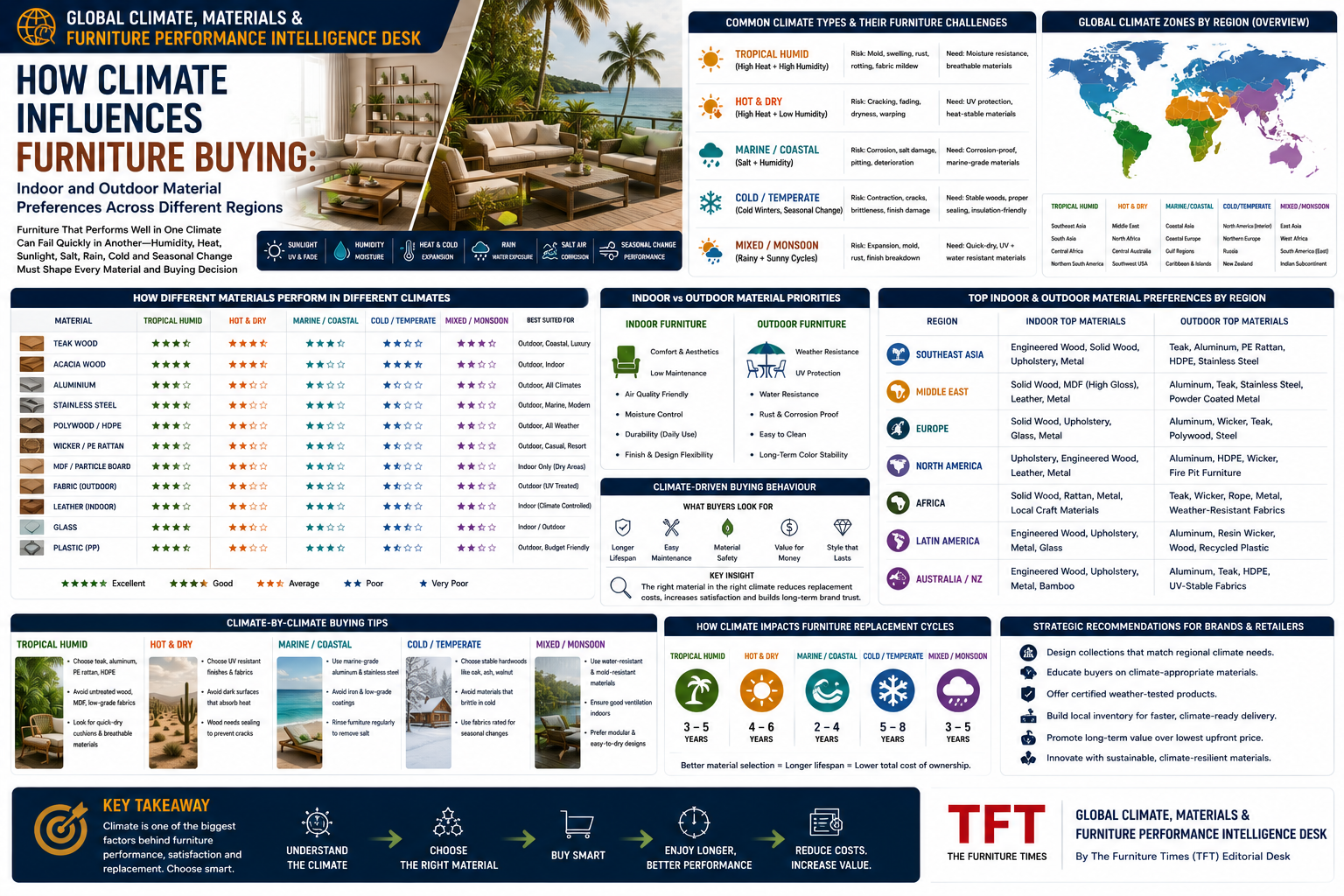 How Climate Influences Furniture Buying: Indoor and Outdoor Material Preferences Across Different Regions