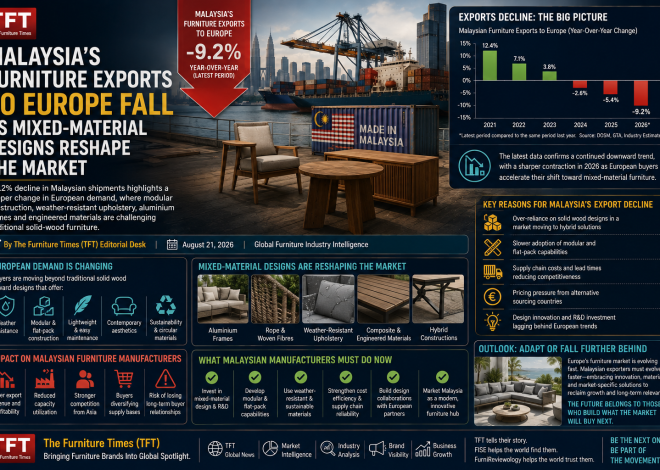 Malaysia’s Furniture Exports to Europe Fall as Mixed-Material Designs Reshape the Market