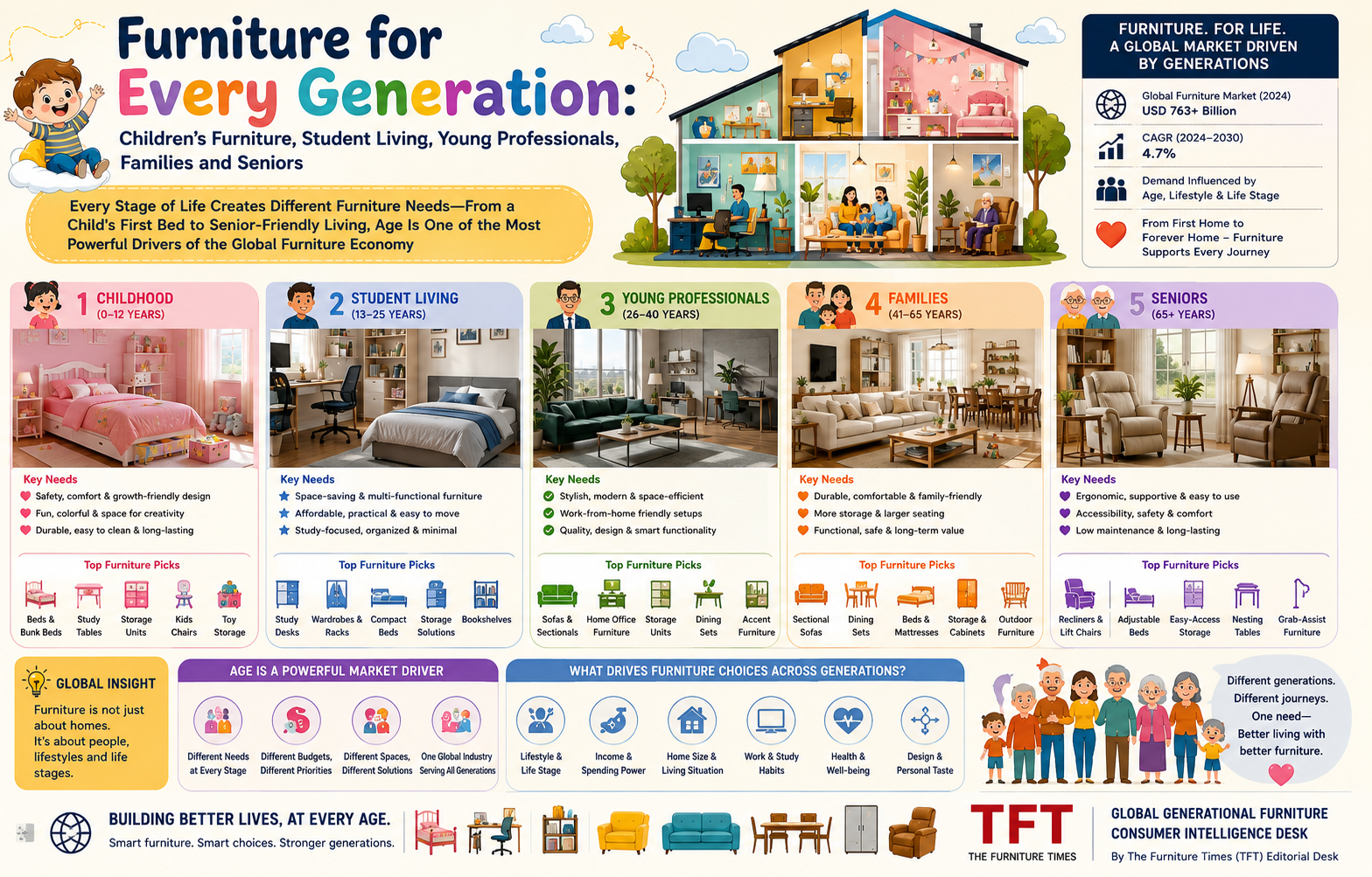 Furniture for Every Generation: Children’s Furniture, Student Living, Young Professionals, Families and Seniors