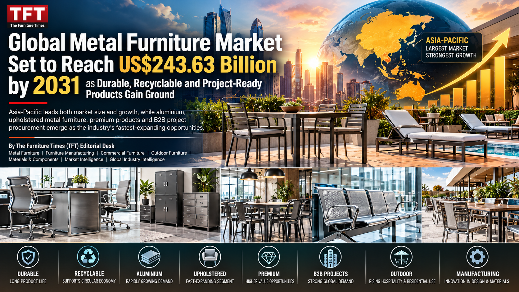 Global Metal Furniture Market Set to Reach US$243.63 Billion by 2031 as Durable